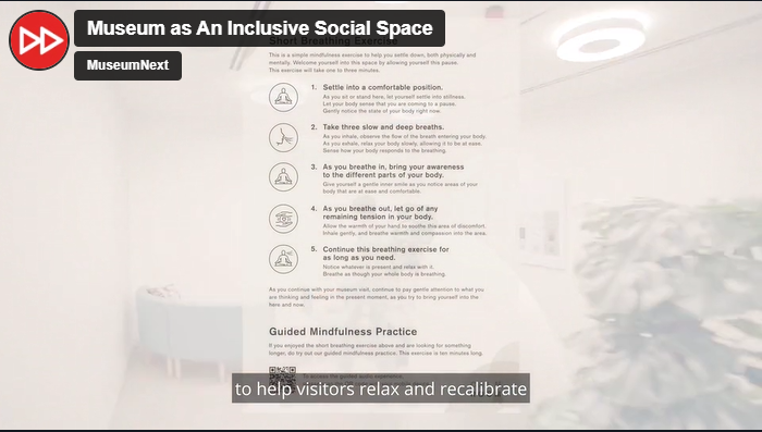 Visitor resource for breath relaxation and mindfulness